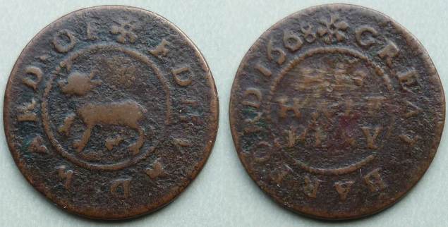 Great Barford, Edmund Ward 1668 halfpenny